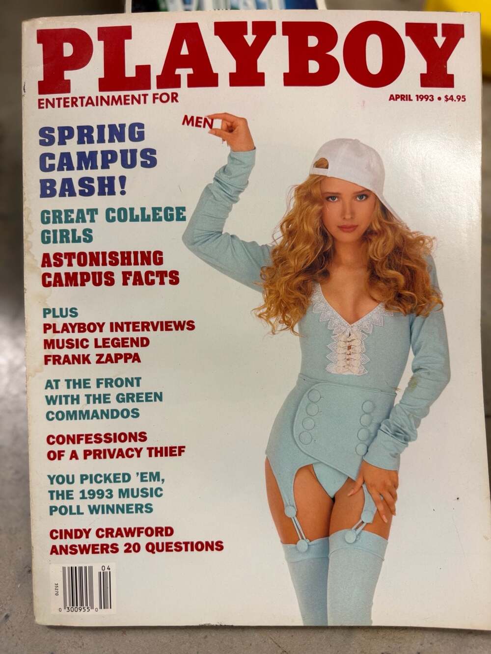 Playboy Magazine April 1993 Frank Zappa Interview Cindy Crawford 20 Questions